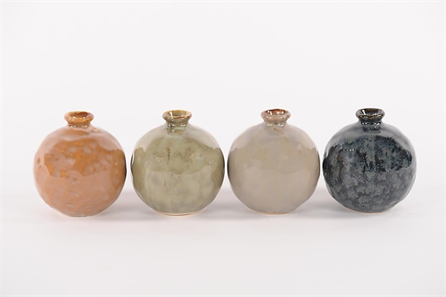 BlumenVase, Herbst Keramik Ø10x H10cm, 4-farben mix BlumenVase, Herbst Keramik Ø10x H10cm, 4-farben mix