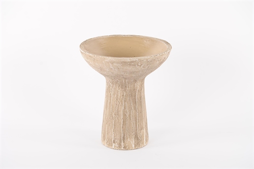 Blumentopf, auf Fuss -Chalyx Ø18x H20cm, creme Blumentopf, auf Fuss -Chalyx Ø18x H20cm, creme