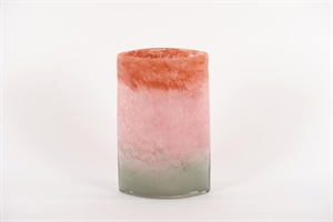 Glasvase, Ombré - L17x 10x H26cm, tricolor pink Glasvase, Ombré - L17x 10x H26cm, tricolor pink