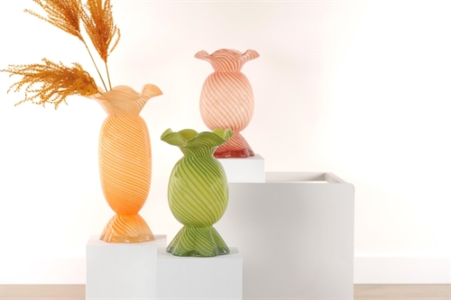 Glasvase, Sweetie mit Kragen - Ø21x H39cm, orange Glasvase, Sweetie mit Kragen - Ø21x H39cm, orange