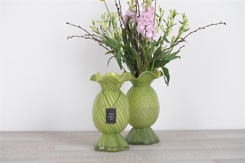 Glasvase, Sweetie mit Kragen - Ø18x H30cm, green Glasvase, Sweetie mit Kragen - Ø18x H30cm, green