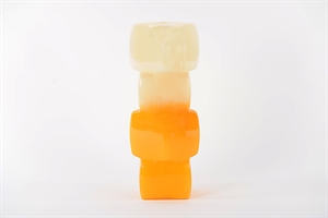Glasvase, Cubo - L16x 16x 41cm, apricot/white Glasvase, Cubo - L16x 16x 41cm, apricot/white