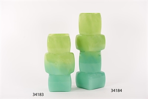 Glasvase, Cubo - L16x 16x 30cm, peacock green/light Glasvase, Cubo - L16x 16x 30cm, peacock green/light