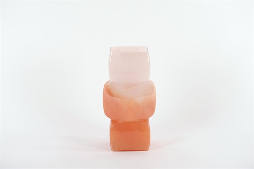 Glasvase, Cubo - L16x 16x 30cm, peach/red Glasvase, Cubo - L16x 16x 30cm, peach/red