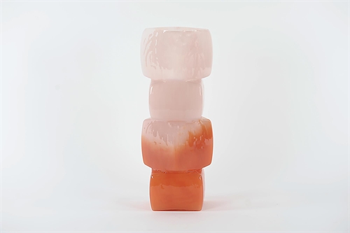Glasvase, Cubo - L16x 16x 41cm, peach/red Glasvase, Cubo - L16x 16x 41cm, peach/red