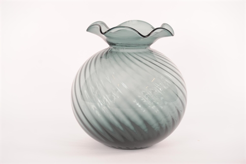 Glasvase, Sferula Ø31x H34cm, graublau Glasvase, Sferula Ø31x H34cm, graublau