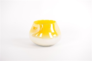 Glasvase, Dualis - Ø20.8x H14.50cm, lemon/grey Glasvase, Dualis - Ø20.8x H14.50cm, lemon/grey