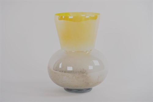 Glasvase, Dualis - Ø27.9x H35.6cm, lemon/grey Glasvase, Dualis - Ø27.9x H35.6cm, lemon/grey