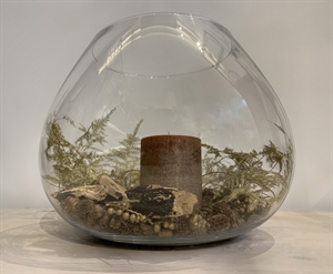 Glasvase, Convexa gebogen Ø38x H30cm, klar Glasvase, Convexa gebogen Ø38x H30cm, klar