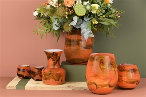 Glasvase, Groovy Ø9.5x H8cm, terra Glasvase, Groovy Ø9.5x H8cm, terra