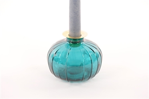 Glasvase, Kerzen-Halter Ø11x H9cm, teal Glasvase, Kerzen-Halter Ø11x H9cm, teal