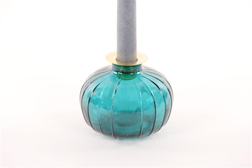 Glasvase, Kerzen-Halter Ø11x H9cm, teal Glasvase, Kerzen-Halter Ø11x H9cm, teal