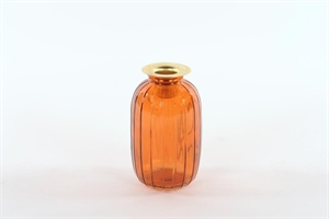 Glasvase, Kerzen-Halter Ø7x H12cm, orange Glasvase, Kerzen-Halter Ø7x H12cm, orange