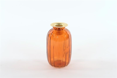 Glasvase, Kerzen-Halter Ø7x H12cm, orange Glasvase, Kerzen-Halter Ø7x H12cm, orange