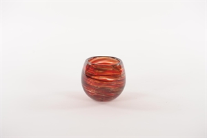 Glasvase, Remolino - Ø10x H9cm, rot/gold Glasvase, Remolino - Ø10x H9cm, rot/gold