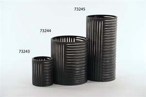 Glasvase, Stripy suit - Ø10x H12cm, black* Glasvase, Stripy suit - Ø10x H12cm, black*