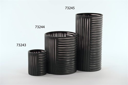 Glasvase, Stripy suit - Ø10x H12cm, black* Glasvase, Stripy suit - Ø10x H12cm, black*