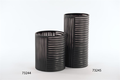 Glasvase, Stripy suit - Ø15x H30.5cm, black Glasvase, Stripy suit - Ø15x H30.5cm, black