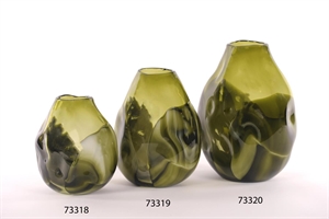 Glasvase, Algensee - L19x 14.5x 22.5cm, matt green Glasvase, Algensee - L19x 14.5x 22.5cm, matt green