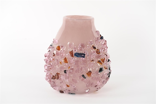 Glasvase, Fragmented Ø27x H28cm, pink mist Glasvase, Fragmented Ø27x H28cm, pink mist