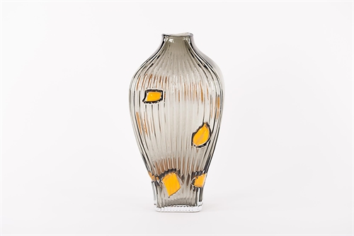 Glasvase, Autumn leaves Ø19x H37.5cm, anthrazit Glasvase, Autumn leaves Ø19x H37.5cm, anthrazit