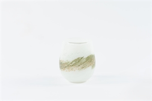 Glasvase, Field - mundgeblasen Ø13x H15cm, grün/weiss Glasvase, Field - mundgeblasen Ø13x H15cm, grün/weiss