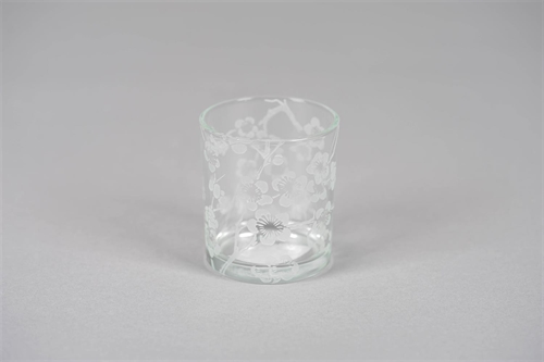 Votiv Windlicht, Wildflowers - sandgestrahlt Ø7x H8cm, klar Votiv Windlicht, Wildflowers - sandgestrahlt Ø7x H8cm, klar