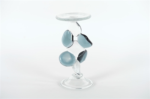 Kerzenständer, Glass Coins L14x 13.5x H27cm, blau Kerzenständer, Glass Coins L14x 13.5x H27cm, blau