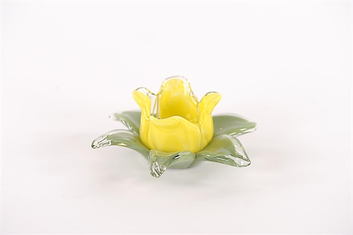 Teelichthalter, Amaryllis - Ø14x H7cm, yellow/green Teelichthalter, Amaryllis - Ø14x H7cm, yellow/green