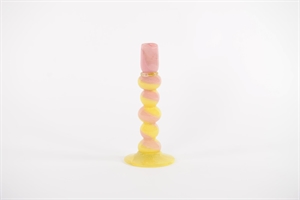 Kerzenständer, Colortwist - Ø11.5x H27cm, pink/yellow Kerzenständer, Colortwist - Ø11.5x H27cm, pink/yellow