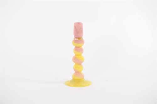 Kerzenständer, Colortwist - Ø11.5x H27cm, pink/yellow Kerzenständer, Colortwist - Ø11.5x H27cm, pink/yellow