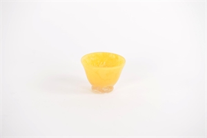 Votiv Glasschale, Coquette - Ø8.5x H6.3cm, gelb Votiv Glasschale, Coquette - Ø8.5x H6.3cm, gelb