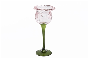 Teelichthalter, Floral light - Ø10x H22.5cm, pink Teelichthalter, Floral light - Ø10x H22.5cm, pink