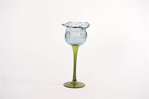 Teelichthalter, Floral light - Ø10x H22.5cm, blau Teelichthalter, Floral light - Ø10x H22.5cm, blau