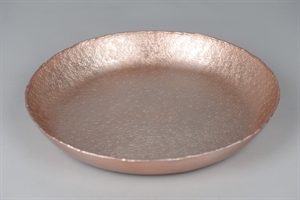 Schale, rund Alu gehämert Ø52x H6cm, rosegold Schale, rund Alu gehämert Ø52x H6cm, rosegold