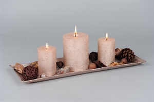 Schale, Alu gehämmert L50x 18x 2.5cm, rosegold Schale, Alu gehämmert L50x 18x 2.5cm, rosegold