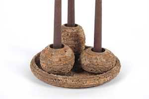 Kerzenhalter, Quadrille Set/3, mit Schale, rof Kerzenhalter, Quadrille Set/3, mit Schale, rof