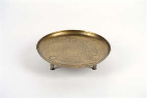 Schale, mit 3 Füssen Alu Ø30x H8cm, raw gold Schale, mit 3 Füssen Alu Ø30x H8cm, raw gold