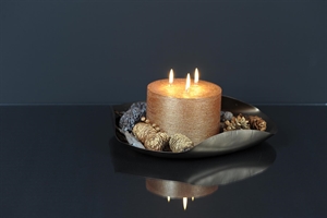 Schale, Alu Deco Ø33.5x H6.5cm, brass antik Schale, Alu Deco Ø33.5x H6.5cm, brass antik