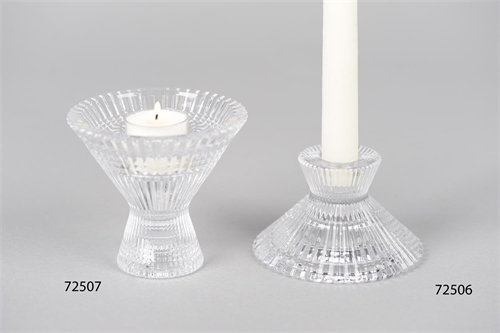 Kerzenständer, Ruffles crater Ø10.8x H6.5cm, glas Kerzenständer, Ruffles crater Ø10.8x H6.5cm, glas