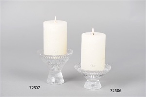 Kerzenständer, Ruffles crater Ø10.8x H10cm, glas Kerzenständer, Ruffles crater Ø10.8x H10cm, glas