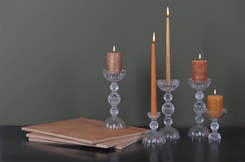 Kerzenständer, Ruffles pillar Ø9.2x H22.5cm, glas Kerzenständer, Ruffles pillar Ø9.2x H22.5cm, glas