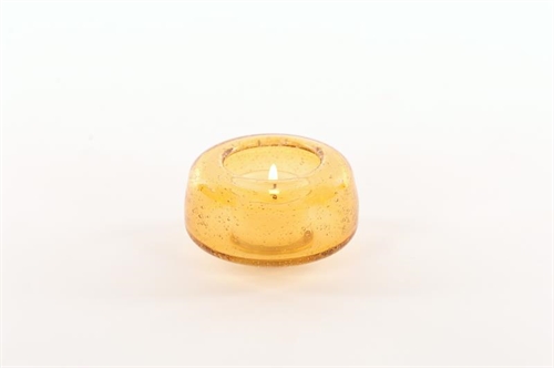 Teelichthalter Glas Blown Ø8.6x H5.5cm, amber Teelichthalter Glas Blown Ø8.6x H5.5cm, amber