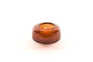 Teelichthalter Glas Blown Ø8.6x H5.5cm, brown Teelichthalter Glas Blown Ø8.6x H5.5cm, brown