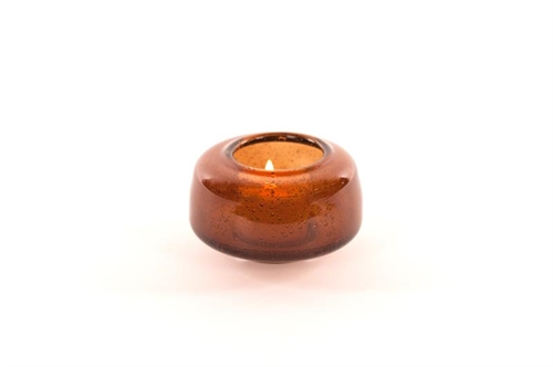 Teelichthalter Glas Blown Ø8.6x H5.5cm, brown Teelichthalter Glas Blown Ø8.6x H5.5cm, brown