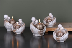 Kerzenhalter, Cosily Ø16x H18cm, grau Kerzenhalter, Cosily Ø16x H18cm, grau