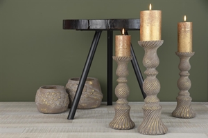 Kerzenhalter, Keramik Ø12x H33cm, browngold Kerzenhalter, Keramik Ø12x H33cm, browngold