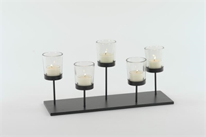 Glashalter 5x, L35x 11x H16cm auf Platte, black Glashalter 5x, L35x 11x H16cm auf Platte, black