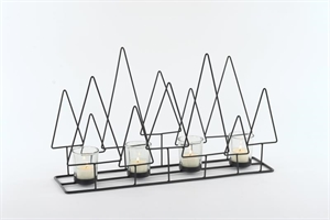 Glashalter 4x, L47x 12x H27cm - Baumrahmen, black Glashalter 4x, L47x 12x H27cm - Baumrahmen, black