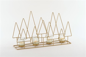 Glashalter 4x, L47x 12x H27cm - Baumrahmen, gold Glashalter 4x, L47x 12x H27cm - Baumrahmen, gold